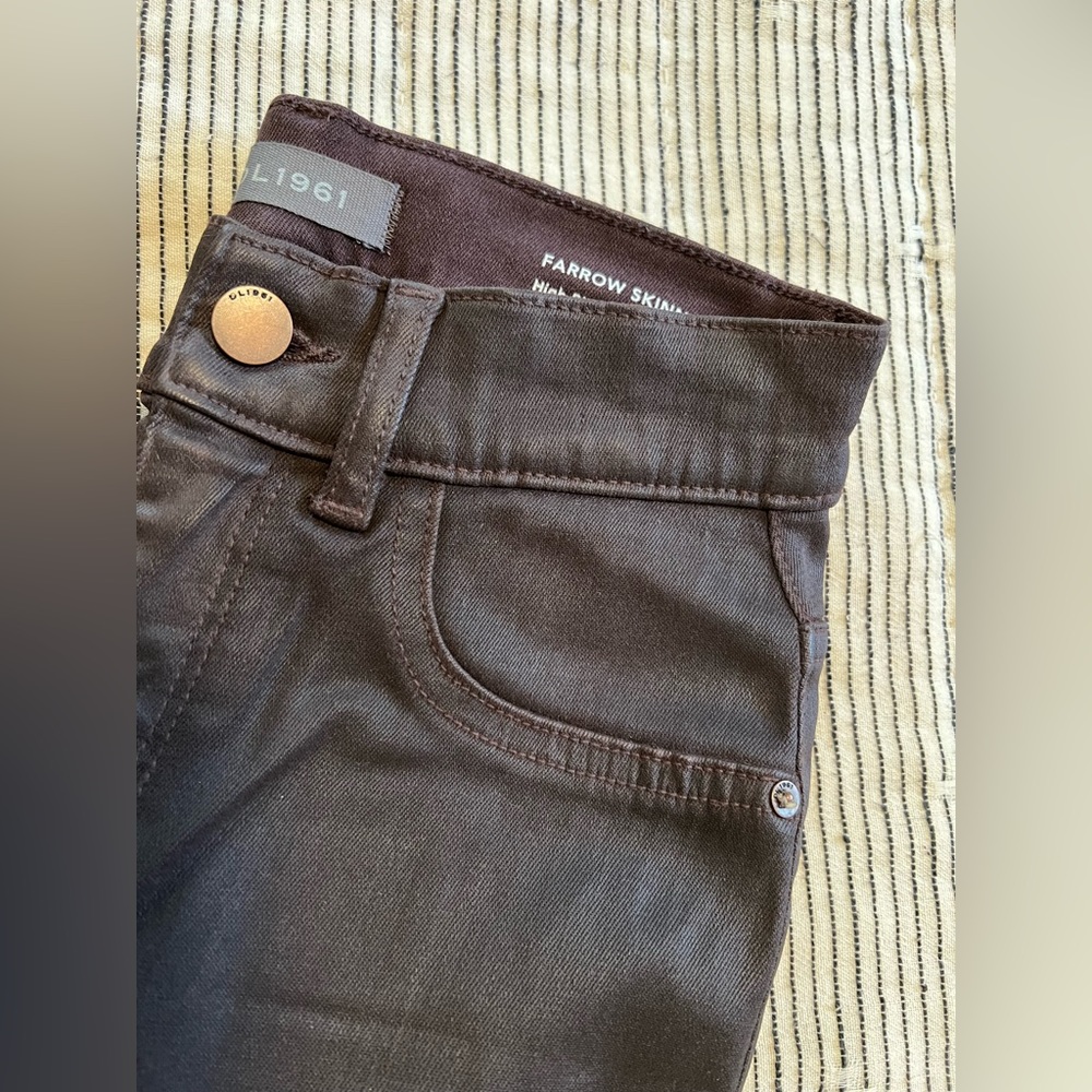 Brown Coated DL1961 High Waist Skinny
